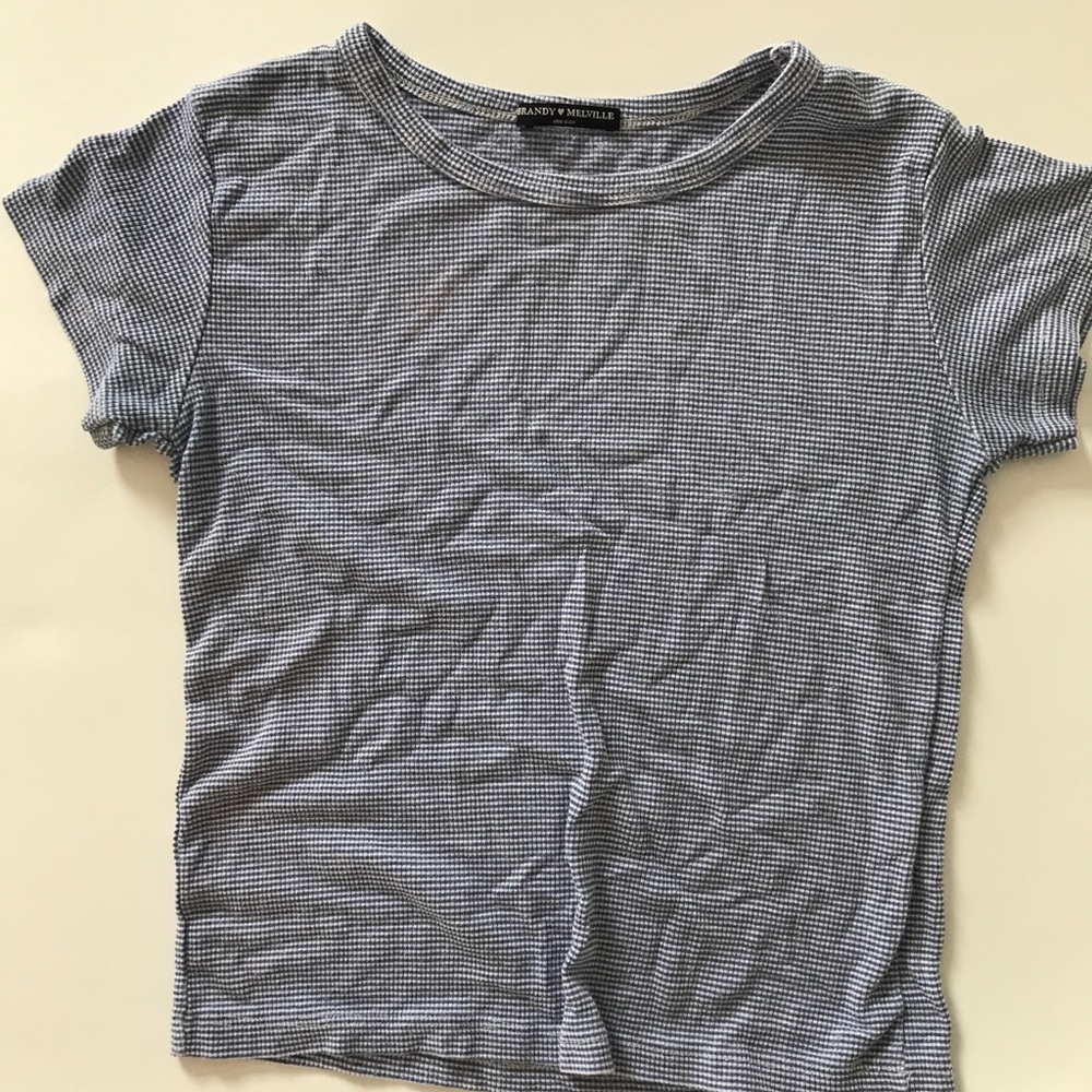 brandy melville blue and white striped tee
